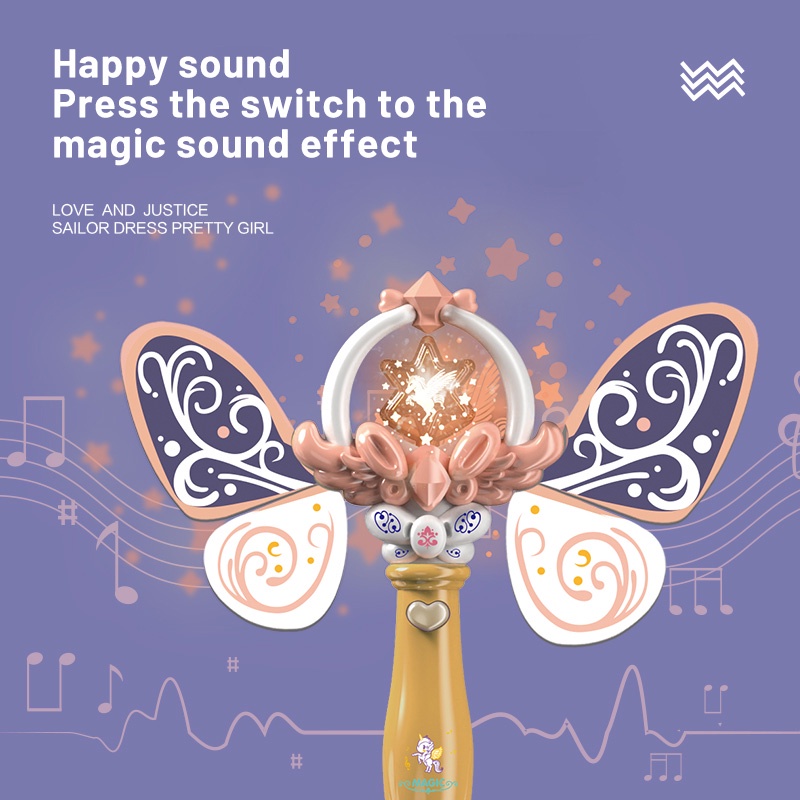 Đồ chơi gậy phép thuật ZHAN QI TOYS có đèn LED và nhạc vui nhộn cho bé gái