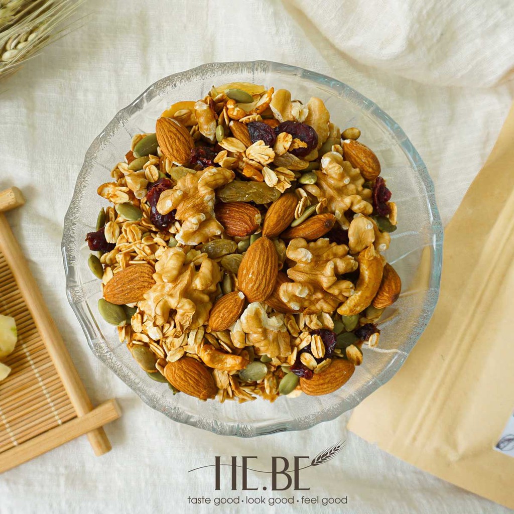 [Mã 267FMCGSALE giảm 8% đơn 500K] Granola Nhiều Hạt HeBe Không Đường Ăn Kiêng - Ngũ Cốc Giảm Cân Tự Nhiên | BigBuy360 - bigbuy360.vn