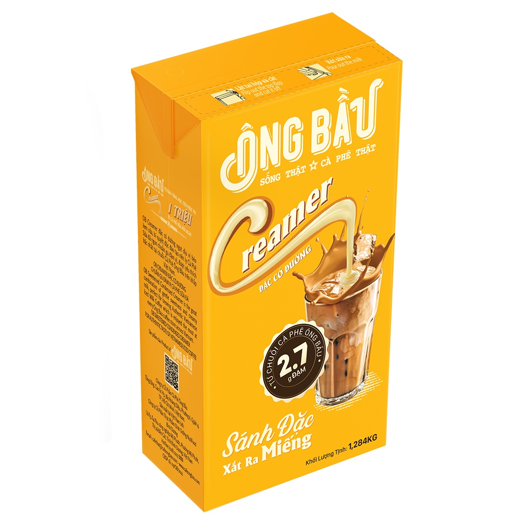 Hộp Sữa Đặc Creamer Ông Bầu Hộp 1284g Tiết Kiệm Tiện Lợi Chuyên Dùng Pha Cà Phê TháiAnh
