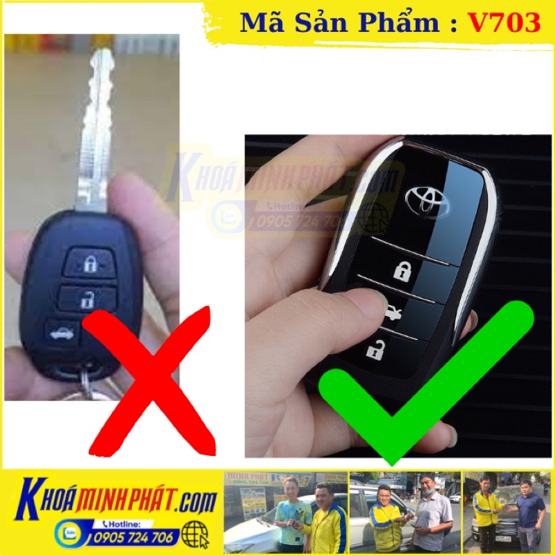 Vỏ Chìa Khoá Gập Xe Toyota Vios Yaris 2015 - 2022 ( Mẫu Mới )