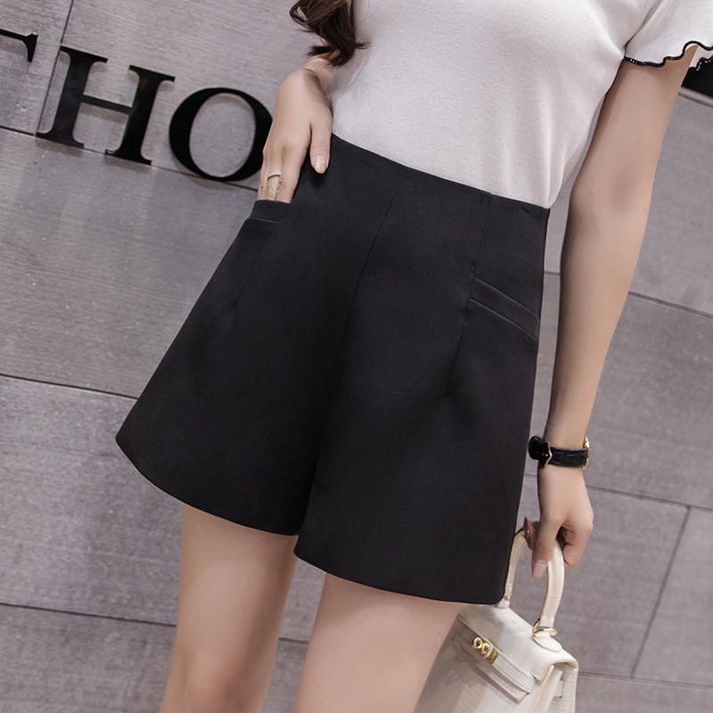 Quần Short Nữ Ống Rộng Lưng Cao Phong Cách Hàn Quốc