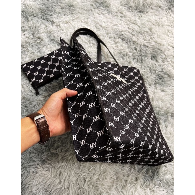 Túi vải MLB NY MONOGRAM TOTE BAG BLACK