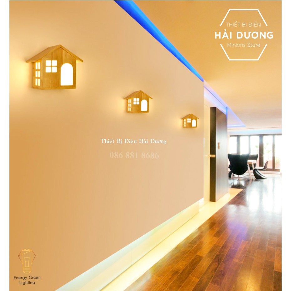 Đèn Tường Gỗ Hình Ngôi Nhà DT-B0045 Kiểu Dáng Hiện Đại - Trang Trí Căn Phòng - Energy Green Lighting - Có Video Thực Tế