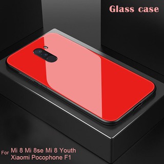 High quality silicon glass back cover for Xiaomi Pocophone F1 Mi 8 Mi 8se Mi 8 Youth
