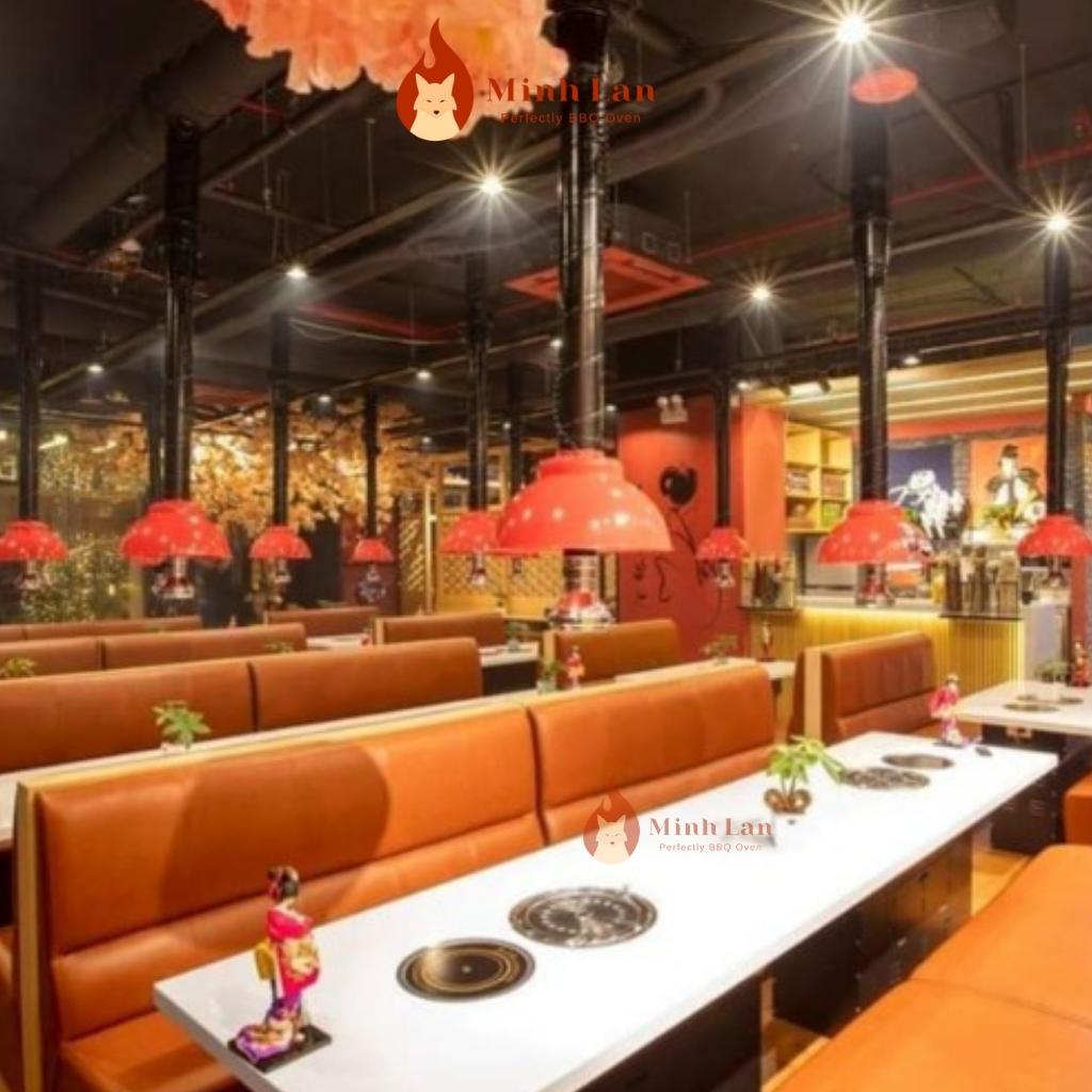 Bếp nướng than hoa hút khói trên, bếp dương