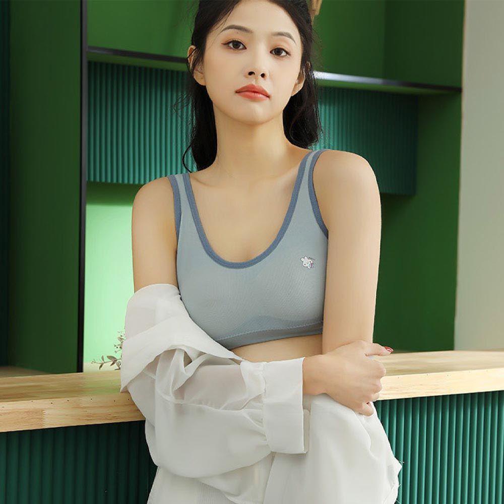 OCEANMAP Áo Ngực Cotton Không Gọng Hình Thỏ Dễ Thương Phong Cách Hàn Quốc Cho Tuổi Teen