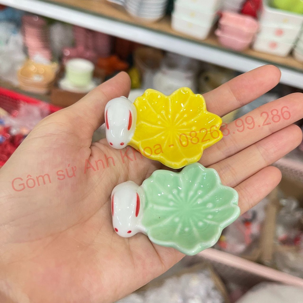Gác đũa sứ, kê đũa hình thù ngộ nghĩnh đáng yêu - Chất sứ cao cấp, men màu decor trang trí bàn ăn siêu đẹp