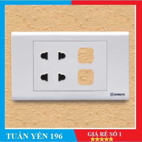 [SINO] 2 Ổ Cắm 2 Chấu + 2 Công Tắc - 16A Dòng S18-hộp 10 cái