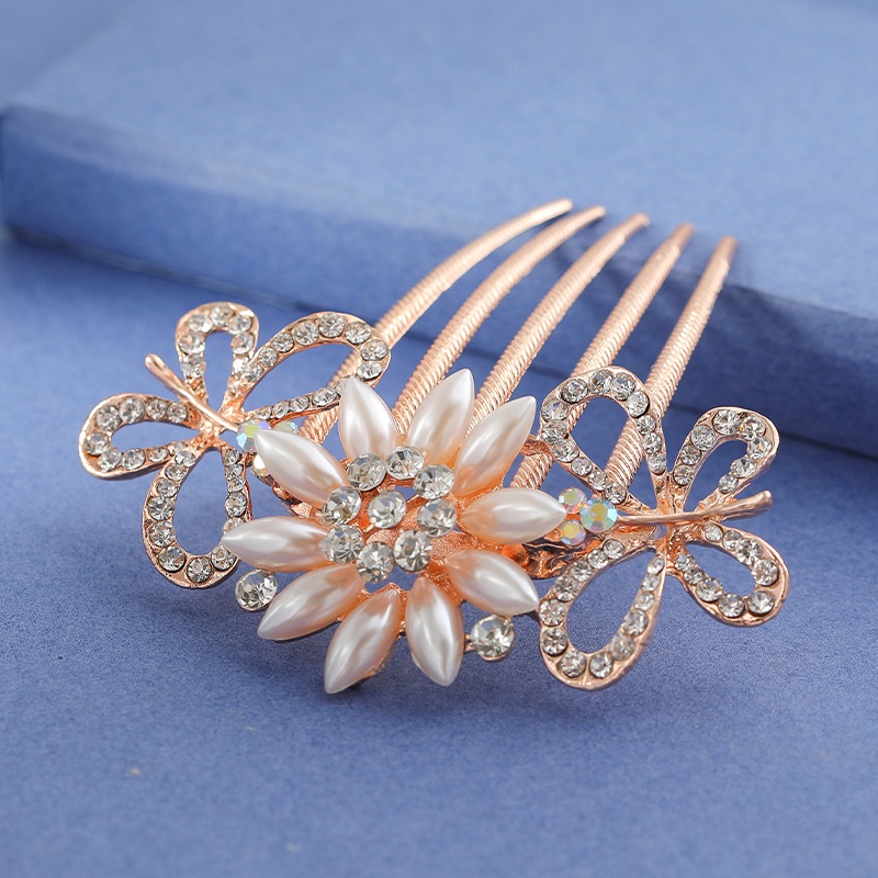 Lược Cài Tóc Đính Ngọc Trai Thiết Kế Đơn Giản Phong Cách Hàn Quốc