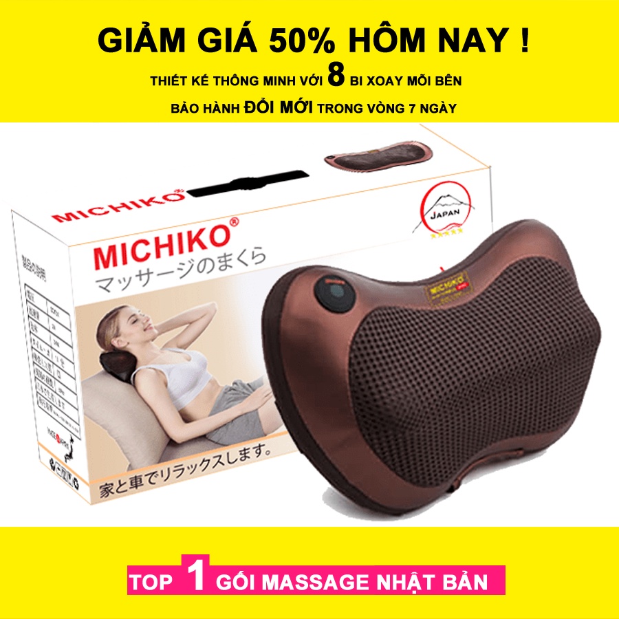 Gối Massage Hồng Ngoại Michiko Nhật Bản