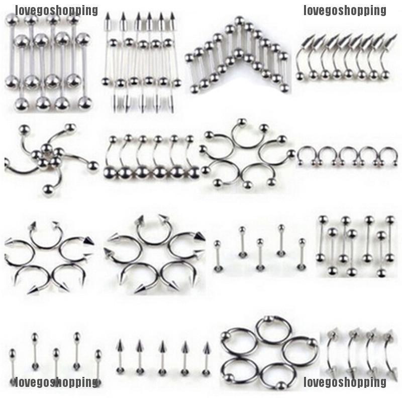60 / 85 khuyên xỏ cơ thể bằng thép không gỉ cá tính