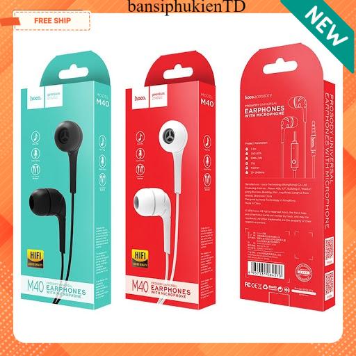 Tai Nghe Nhét Tai Có Dây Kèm Mic Jack 3.5 Có Đệm Tai M40