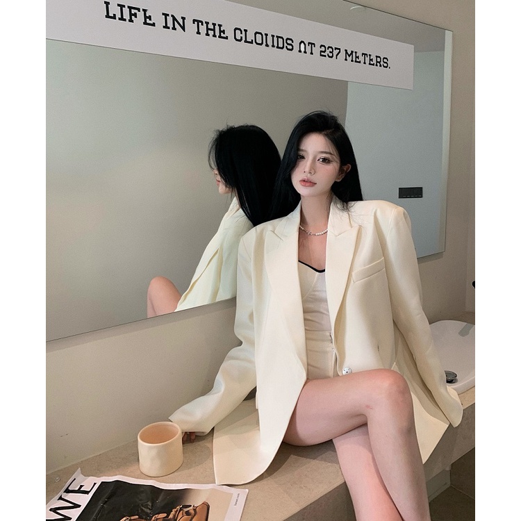 Áo khoác blazer, áo hai lớp nữ phong cách Hàn Quốc (có ảnh cận chất/ ảnh thật)
