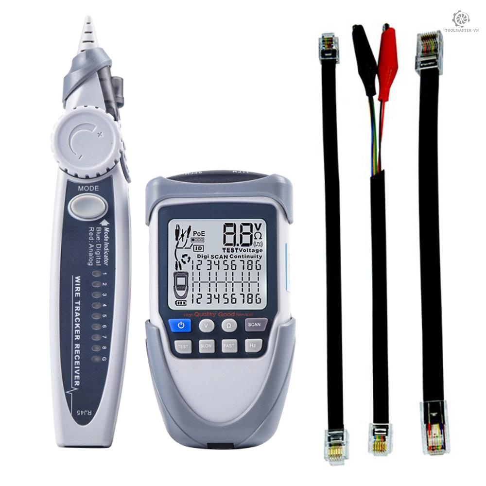 Tevn Thiết Bị Theo Dõi Cáp Mạng Cầm Tay Di Động Kiểm Tra Cáp Mạng Màn Hình LCD Lớn Điện Áp Phân Cực Kiểm Tra Cáp Mạng Đa Năng Với Fl