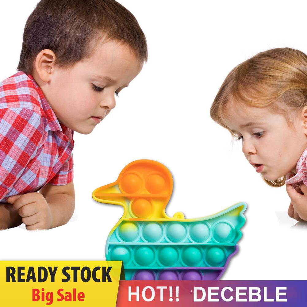 Pop It Fidget Đồ chơi Duck Shape Funny Anti Stress Puzzle Squeeze Đồ chơi Push Bubble Sensory Đồ chơis