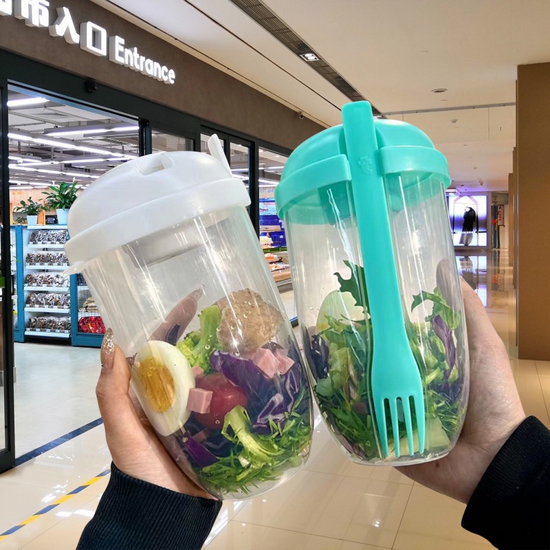 Bình trộn Salad, cốc trộn salad 1000ml, chất liệu nhựa an toàn, tiện lợi