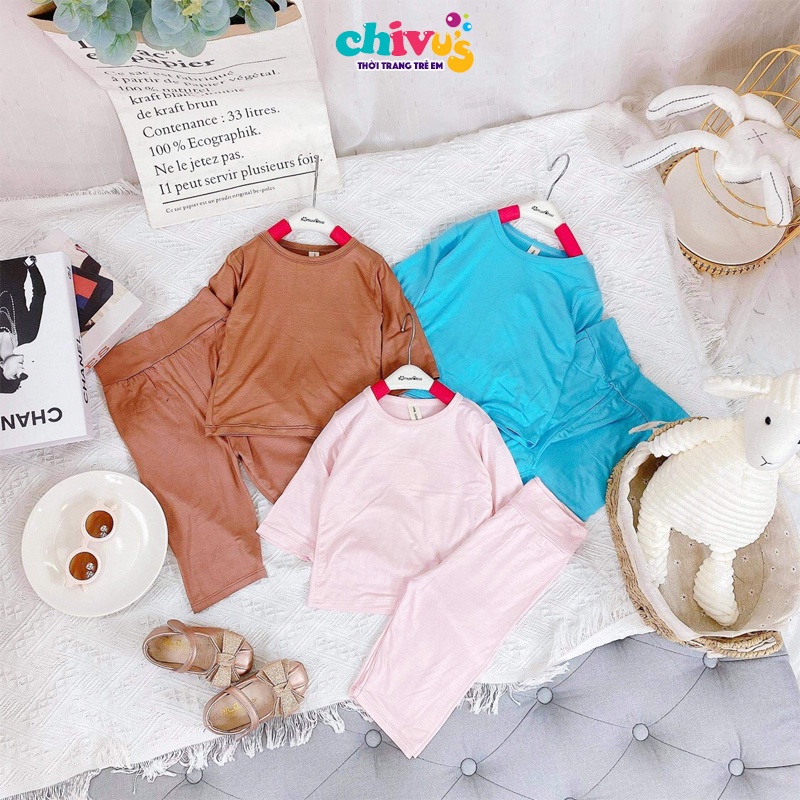 Bộ Minkey Mom, Peekaboo Dài Tay Cạp Cao Chất Thun Lạnh, Bộ Quần Áo Trẻ Em Từ 8-20kg