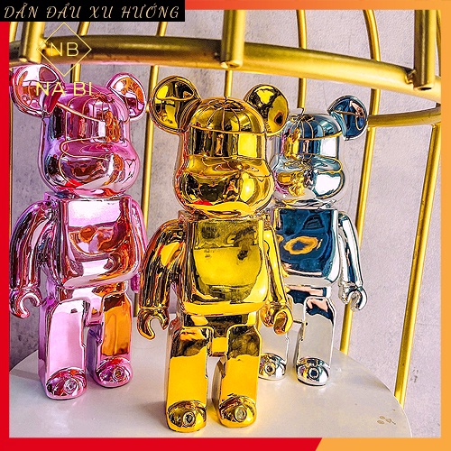 bearbrick bape chính hãng 3 màu Gold Silver Pink decor phòng khách bàn làm việc bàn máy tính bàn trang điểm siêu đẹp