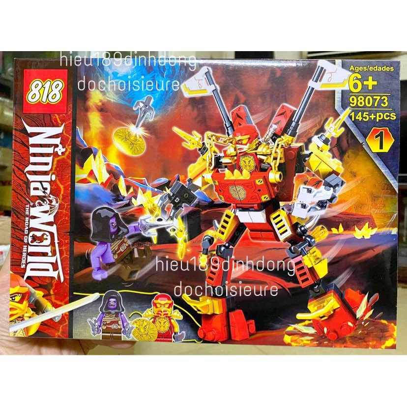 Lắp ráp xếp hình non lego ninjago 98073 : robot người máy ninja 4in1