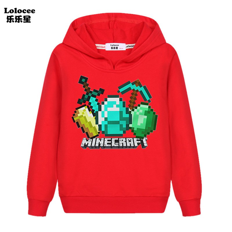 Áo Hoodie Dài Tay In Họa Tiết Minecraft Dành Cho Bé Trai