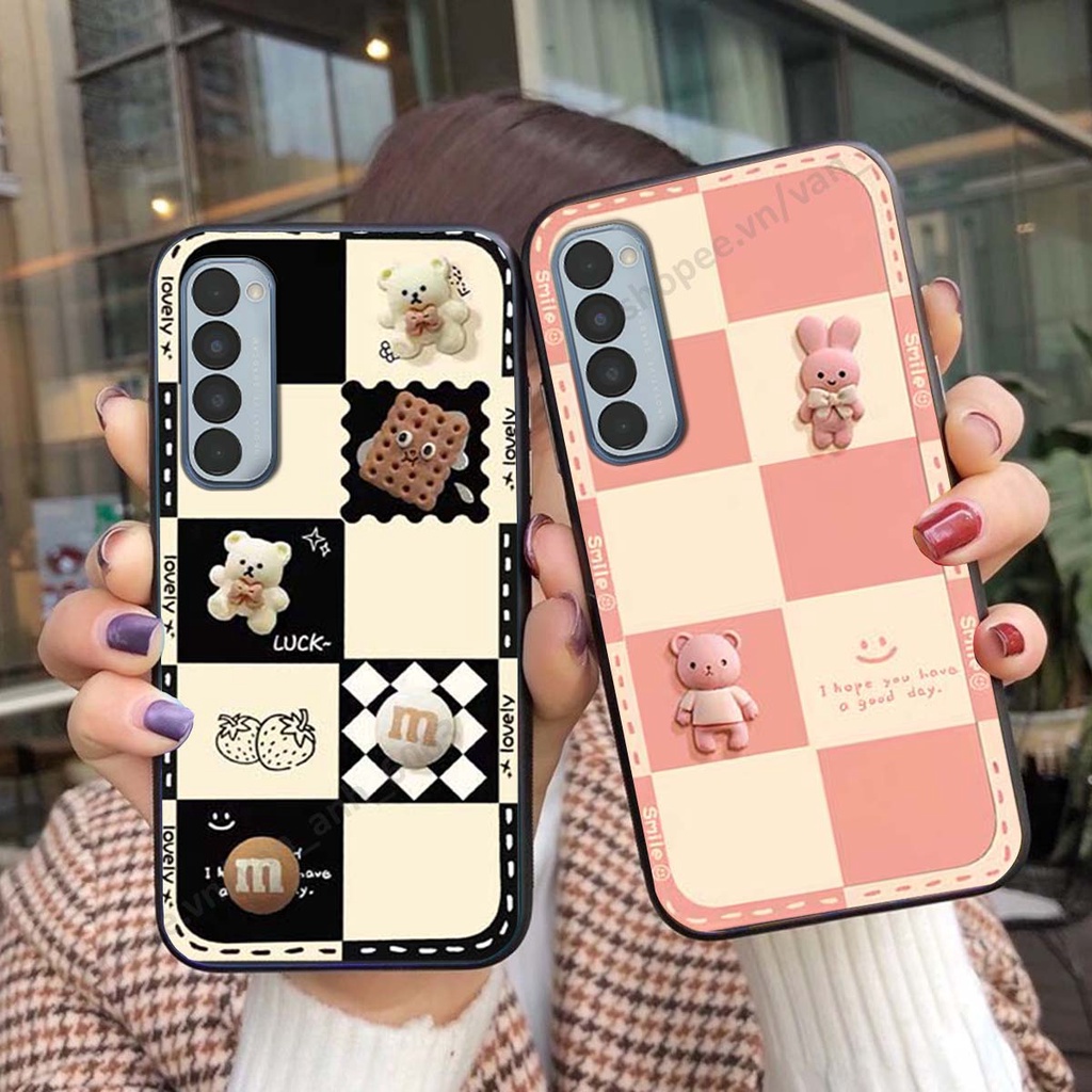 Ốp lưng Oppo Reno4 / Reno4 Pro / Reno 4 hình gấu, kẹo dễ thương cute