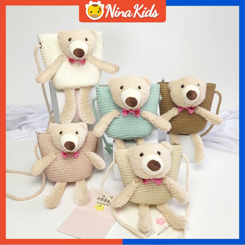 Túi Đeo Chéo Hình Gấu Dễ Thương Cho Bé Gái