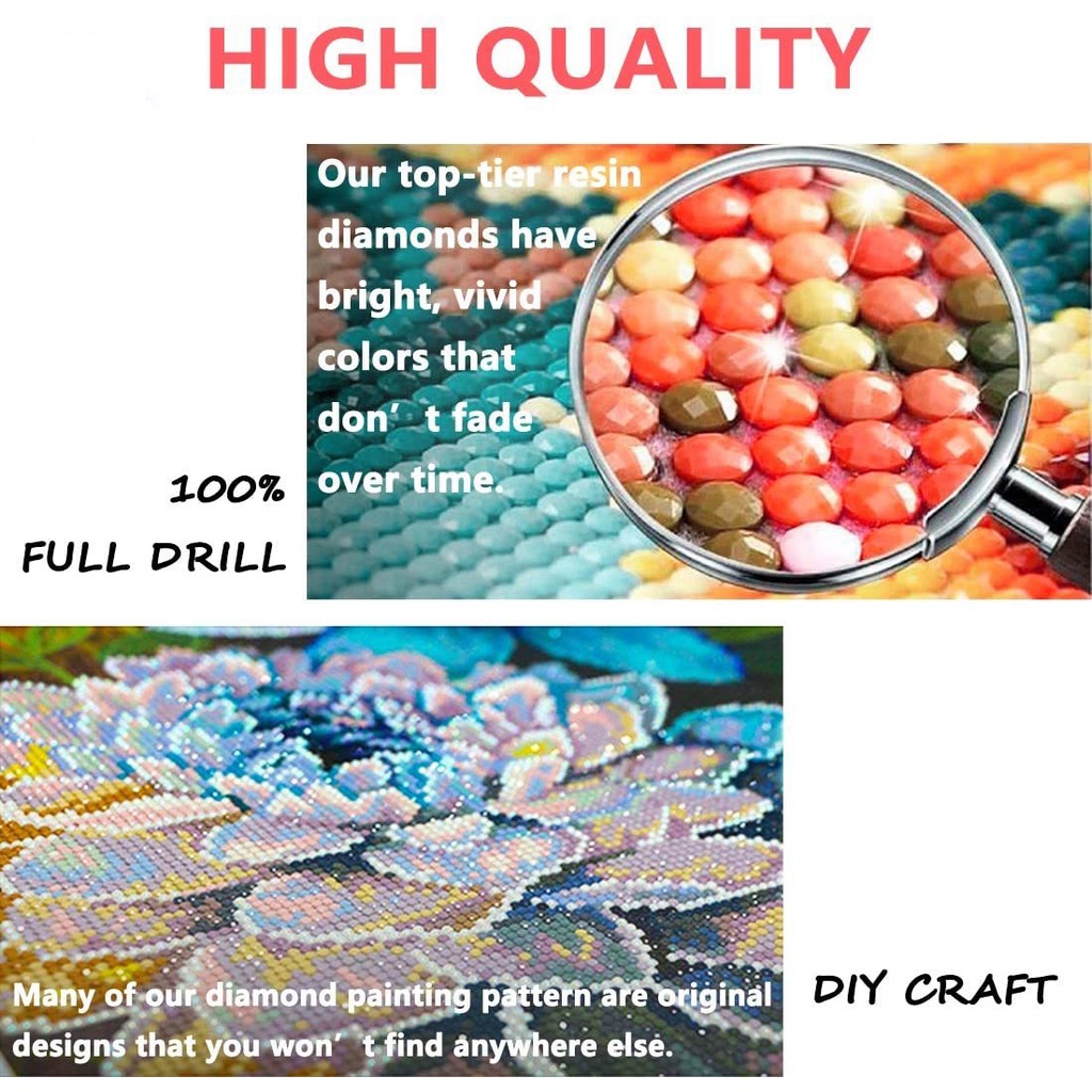 Set dụng cụ làm tranh đính đá 5d họa tiết phong cảnh độc đáo kích thước 30x40cm diy dùng trang trí nhà cửa