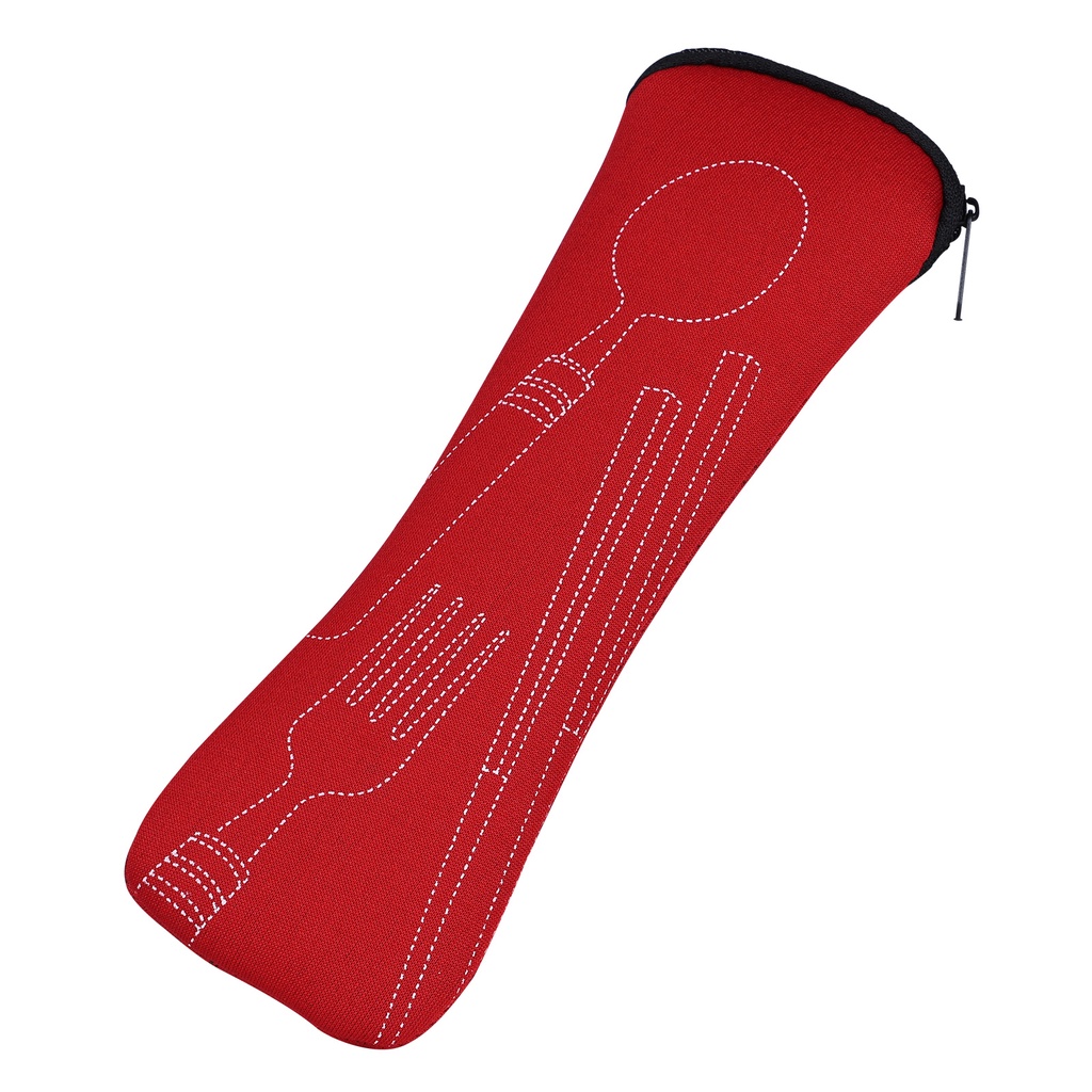 [spl3000]Portable Dinnerware Holder Lightweight Outdoor Travel Tableware Cloth Bag Washable Zipper Student School Lunch
