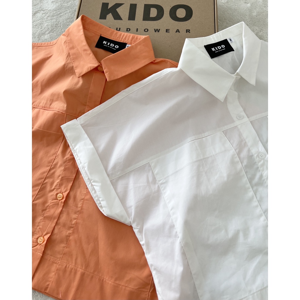 Áo somi croptop tay ngắn LOOSE SHIRT