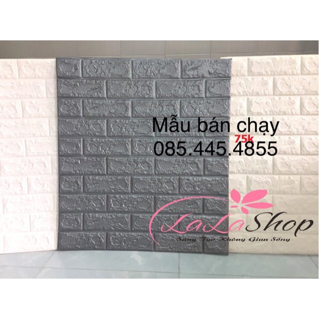 Xốp Dán Tường Giả Gạch Màu Ghi Dày 3Mm Dùng Trang Trí Nhà Cửa