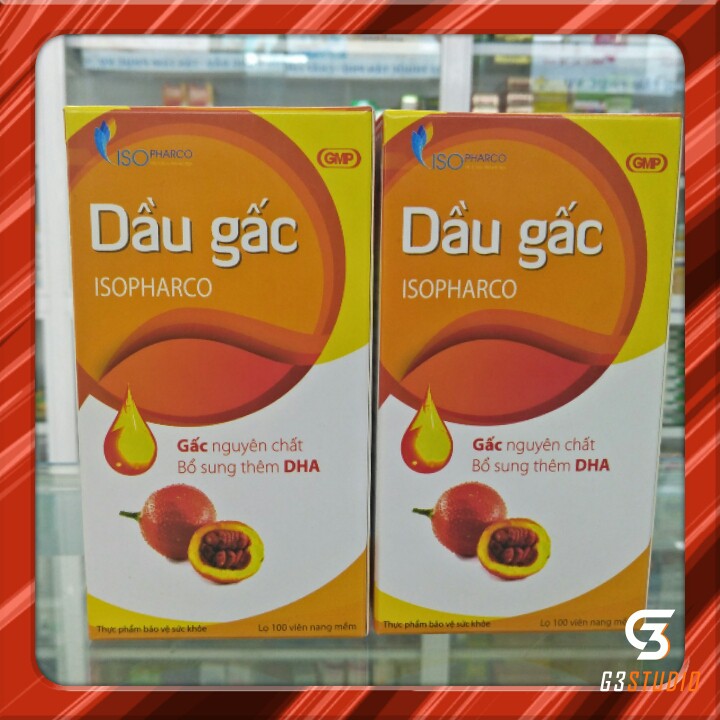 Viên Dầu Gấc Isopharco - Bổ Sung DHA ,Giúp Tăng Cường Thị Lực Bổ Mắt Chống Lão Hóa Mắt Năng Cao Sức Đề Kháng