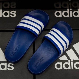 Dép Adidas quai ngang màu xanh sọc trắng