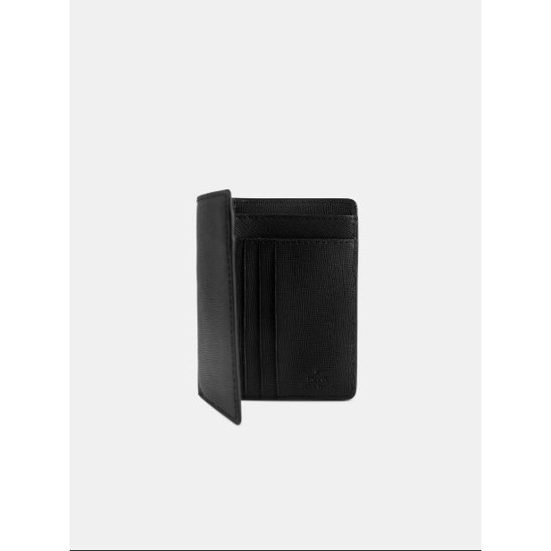 Ví Nam Dáng Đứng Da Bò Saffiano Cao Cấp FRANK Klassy Bifold Wallet Bóp Ngắn Sang Trọng - Màu Đen