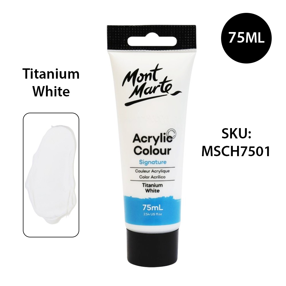 Màu Acrylic Mont Marte 75ml - Titanium White - Acrylic Colour Paint Signature 75ml (2.54oz) - MSCH7501