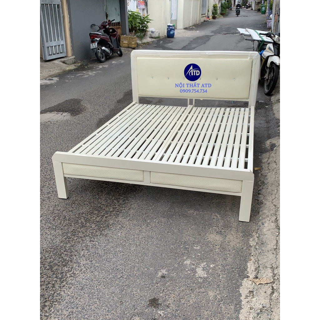 Giường sắt giá rẻ, giường sắt 1m4, lắp ráp dễ dàng, thuận tiện, Shop ATD giao hàng miễn phí