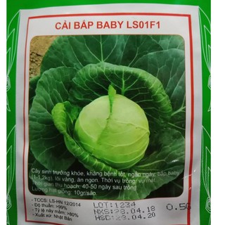 Hạt giống băp cải baby xanh F1 30 hạt (TẶNG gói kích thích hạt nảy mầm)