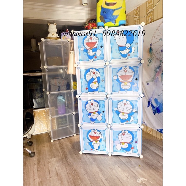 TỦ NHỰA QUẦN ÁO LẮP GHÉP 8 Ô SIZE SÂU 37cm. Tặng kèm 1 treo đồ