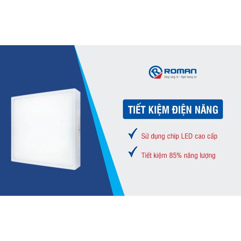 Đèn Led ốp nổi vuông tròn Roman 12W, 18W, 24W