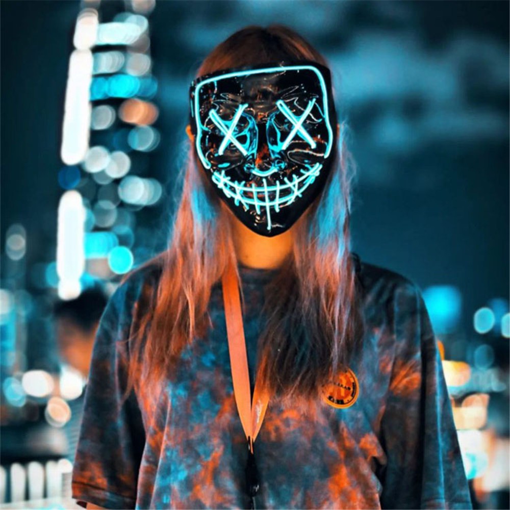 Mặt nạ Hacker thanh trừng, mặt nạ phát sáng hóa trang halloween HOT TIKTOK