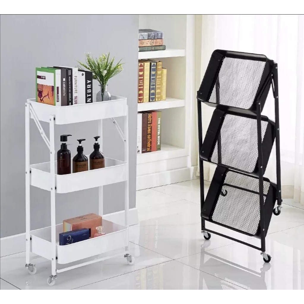 Kệ đựng đồ, kệ spa 3 tầng có bánh xe khóa mở. Kích thước: 77x45x30cm. Sắt sơn tĩnh điện