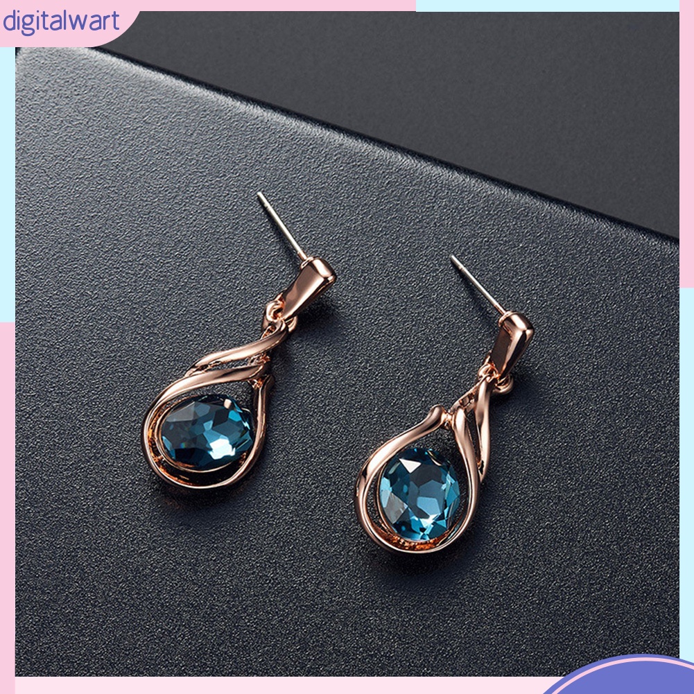 Set Vòng cổ Và Đôi Khuyên Tai Đính Đá Thời Trang Thanh Lịch Dành Cho Nữ