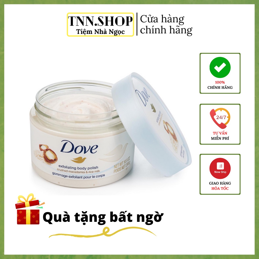 [HÀNG SẴN] Tẩy da chết body DOVE giúp da mịn màng chiết xuất từ thiên nhiên - Tiệm Nhà Ngọc