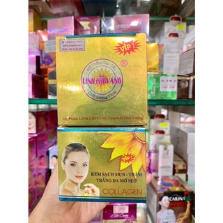 Kem Linh chi vàng sạch mụn -thâm - trắng da mờ sẹo hủ 24g
