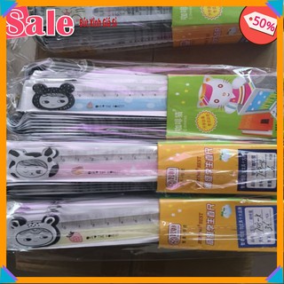 36 thước kẻ nhiều mẫu hình cute ,  nhựa trong dầy đẹp chất lượng , thước dài 12cm .