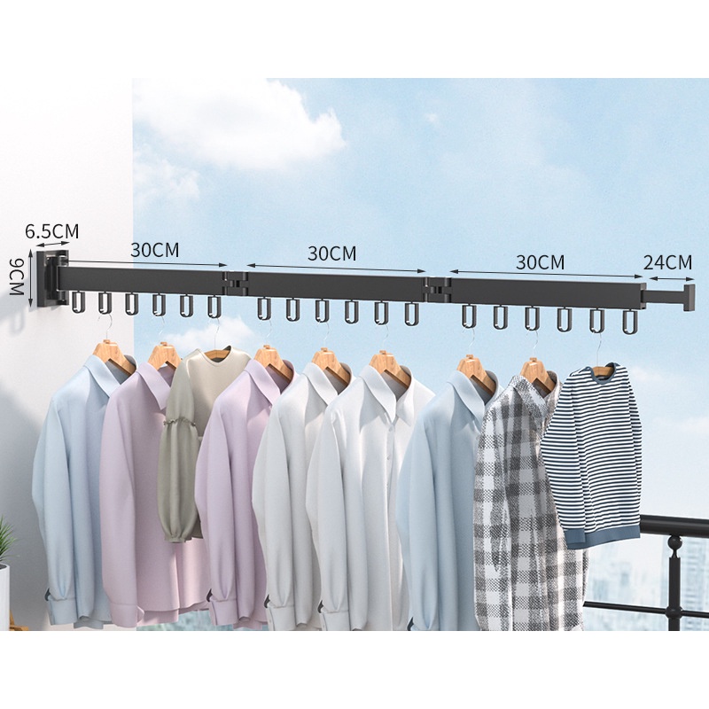 Ossayi Thanh treo móc quần áo Bằng Nhôm Có Thể Gấp Lại Tiện Dụng