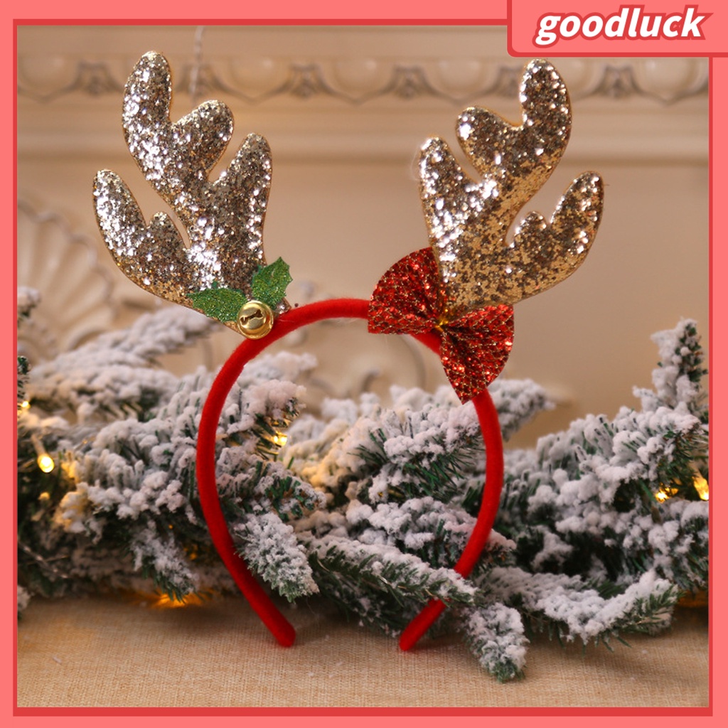 Băng đô cài tóc đính nơ phong cách giáng sinh trọng lượng nhẹ