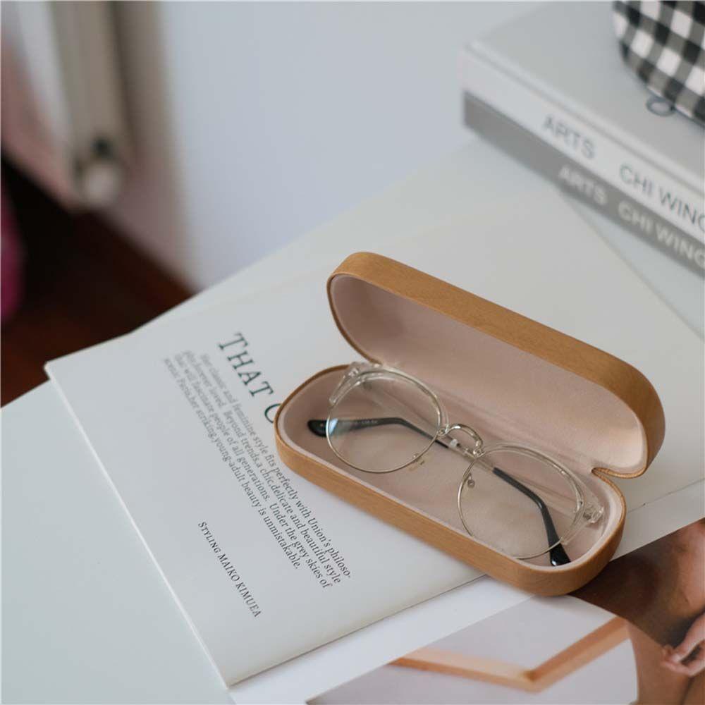 Hộp Đựng Mắt Kính Hình Chữ Nhật Họa Tiết Vân Gỗ Phong Cách Retro MXMUSTY