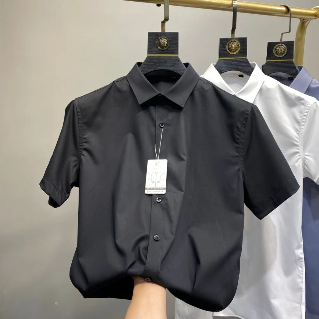 Áo sơ mi nam TAY NGẮN cao cấp - Chất liệu lụa , không nhăn, thoáng mát, thấm hút mồ hôi(SMN)