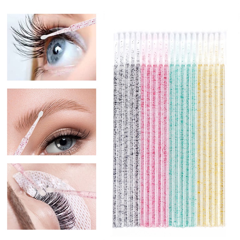 Set 100 Tăm Bông Dùng Một Lần Hỗ Trợ Chuốt Mascara/Cọ Trang Điểm Mắt Tiện Dụng