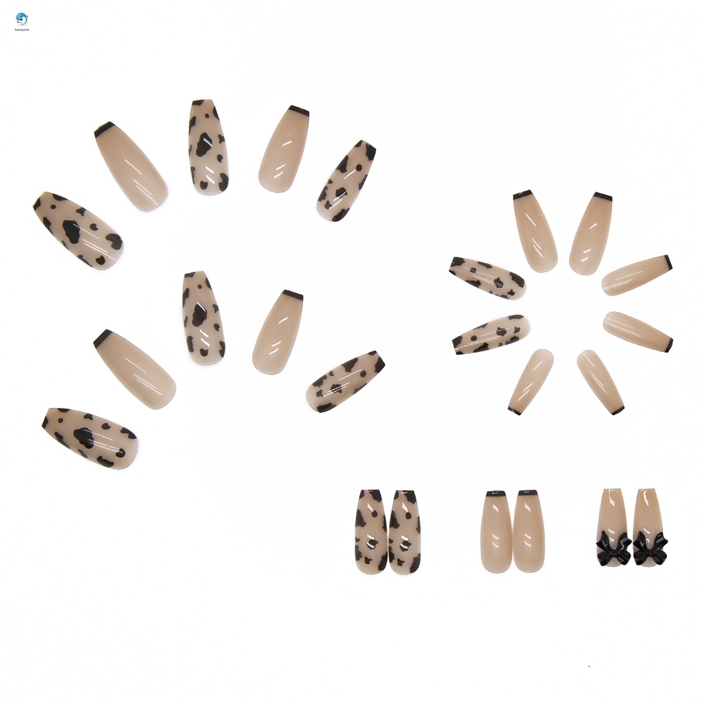 [Hàng mới về] Set 24 móng tay giả có nơ r141 r169 r200 r260 làm đẹp cho nữ